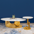 Amara Gold Base Round Accent Table With Side Table - Set of 2 (Stainless Steel)
